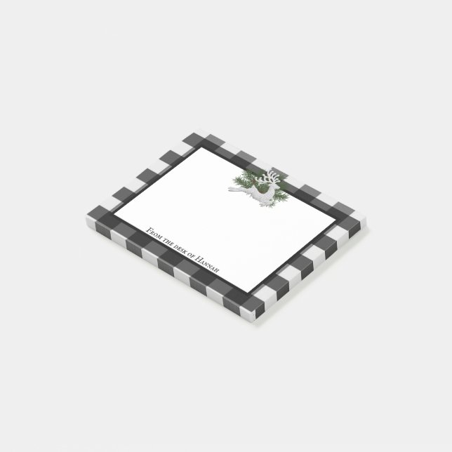 Reindeer Buffalo Play Personlig Post-it Block (Vinklad)