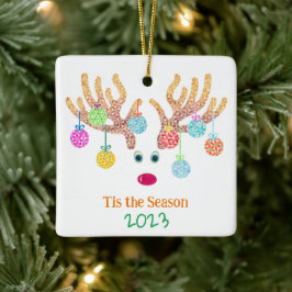 Reindeer Ceramic Ornament
