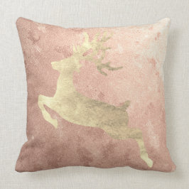 Reindeer Champaign Rosa ros Guld Cottage Kudde