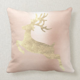 Reindeer Champaign Rosa ros Guld Metallic Kudde