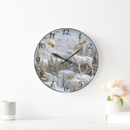 Reindeer Charm till jul Stor Klocka