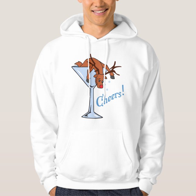 Reindeer Cheers Hoodie (Framsida)