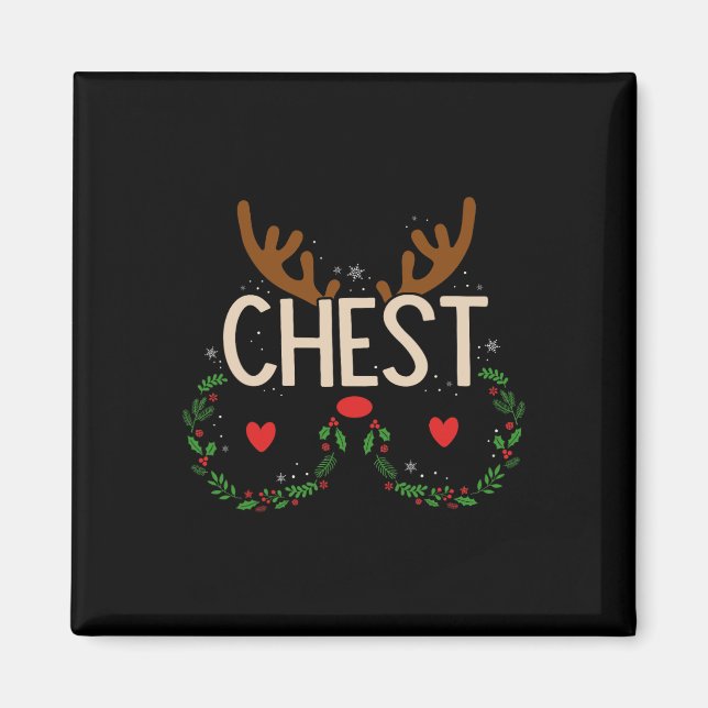 Reindeer Chest Nöt Matching Chestnut jul C Magnet (Framsidan)