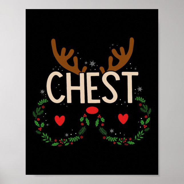 Reindeer Chest Nöt Matching Chestnut jul C Poster (Framsidan)