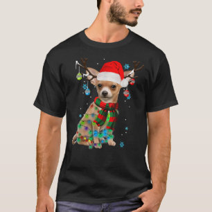 Reindeer Chihuahua Hund jul Ljus Funny Julafton T Shirt