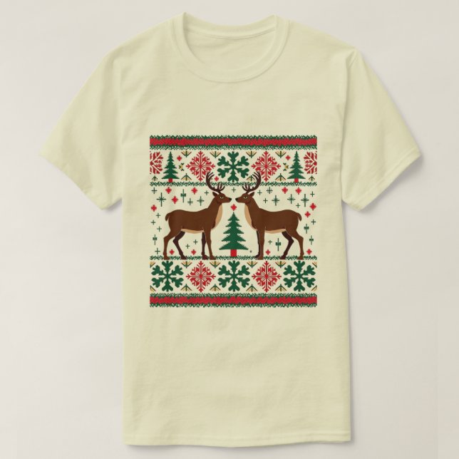 Reindeer Christmas Cheer T Shirt (Design framsida)