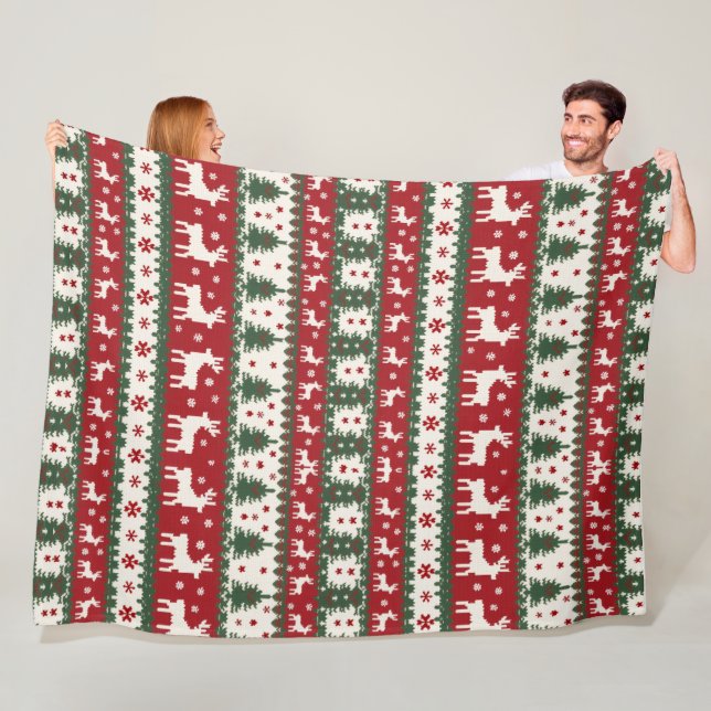 Reindeer Christmas Fleece Blanket (På plats)