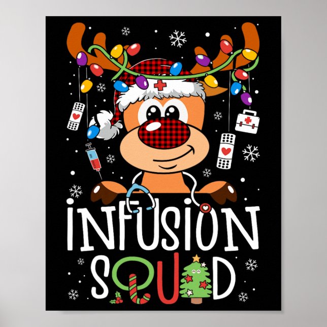 Reindeer christmas infusionshävartspatset stethosc poster (Framsidan)