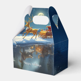 Reindeer Christmas Sleigh Holiday Favor Box Presentaskar