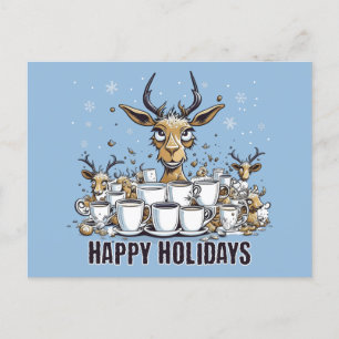 Reindeer Coffee Vykort