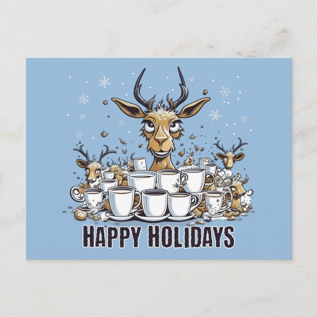 Reindeer Coffee Vykort (Framsida)