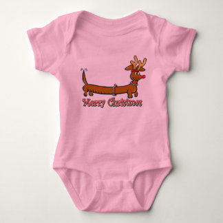 Reindeer Dachshund God jul T Shirt