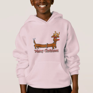 Reindeer Dachshund God jul T Shirt