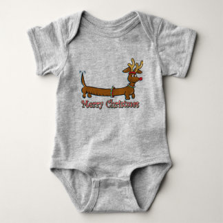 Reindeer Dachshund God jul T Shirt