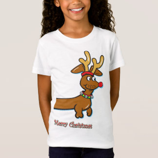 Reindeer Dachshund God jul T Shirt