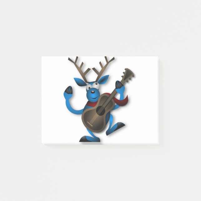 Reindeer Dancing Guitar Instrument Christmas Noel. Post-it Block (Framsida)