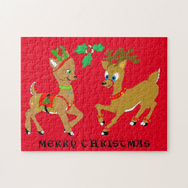 Reindeer Doe and Friend Puzzle Pussel (Horisontell)