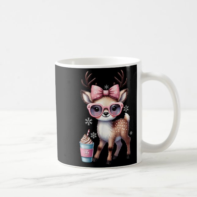 Reindeer Drinking Hett Chocolate Bougie Women Girl Kaffemugg (Höger)