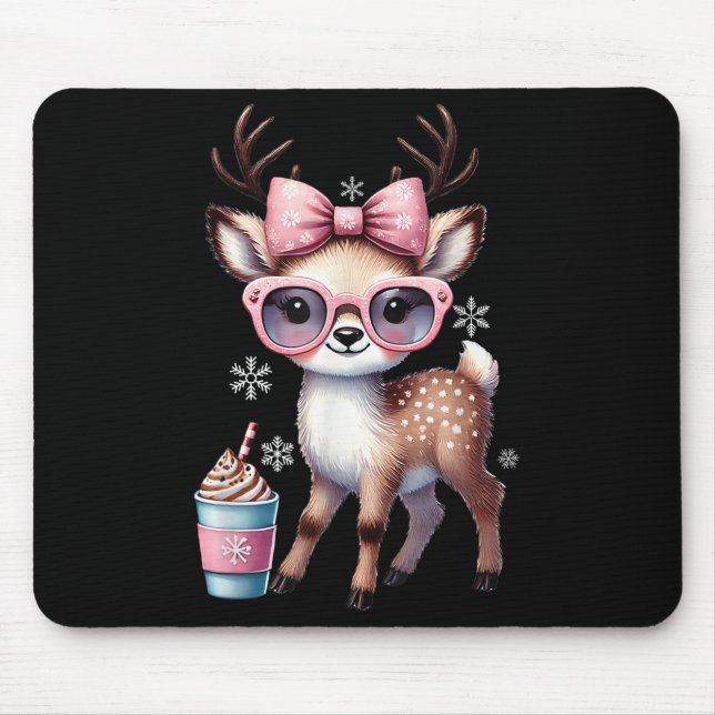 Reindeer Drinking Hett Chocolate Bougie Women Girl Musmatta (Framsidan)