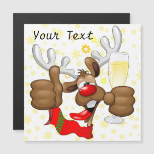 Reindeer Drunk Funny Jultecken Magnetisk Inbjudningskort