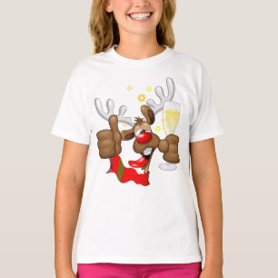 Reindeer Drunk Funny Jultecken T Shirt