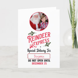 Reindeer Express Kid Namn och Photo jul Helgkort