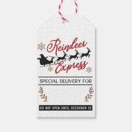 Reindeer Express Mail Delivery-jultomte Presentetikett