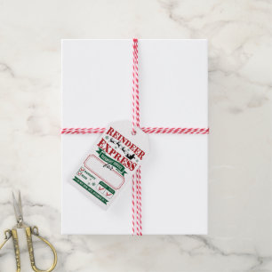 Reindeer Express Speciell Delivery Presentetikett