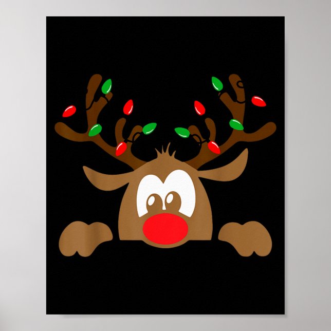Reindeer Face Matching Family Christmas Deer Girl  Poster (Framsidan)