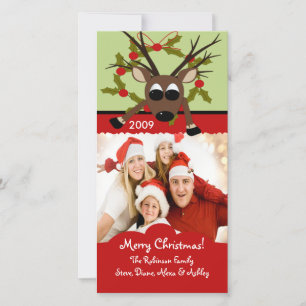 Reindeer Family Chirstmas Photo Card Julkort