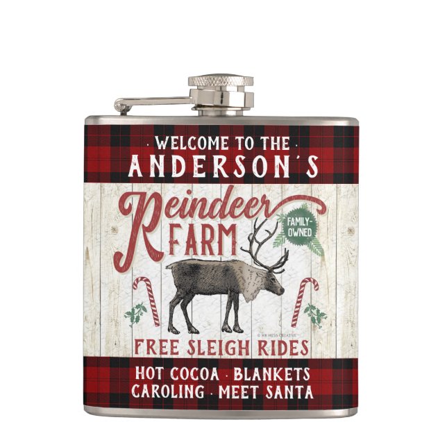 Reindeer Farm Rustic Vintage Farmhouse Anpassat na Fickplunta (Framsidan)