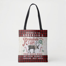 Reindeer Farm Rustic Vintage Farmhouse Anpassat na Tygkasse