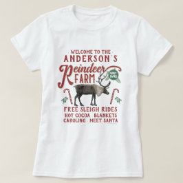 Reindeer Farm Rustic Vintage Farmhouse Family Namn T Shirt