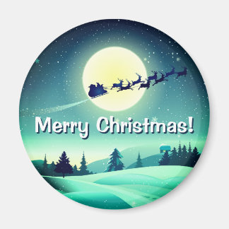 Reindeer Flies Sleigh Magnet