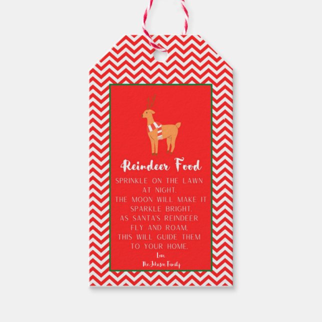Reindeer Food Personlig Gift-Märkre Presentetikett (Framsidan)