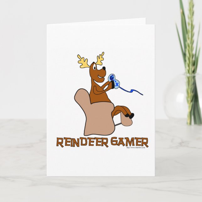 Reindeer Gamer Helgkort (Framsida)