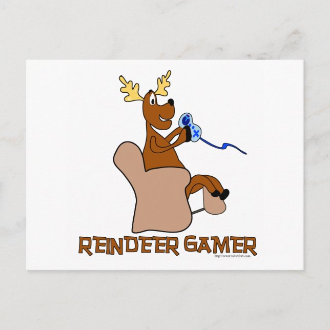 Reindeer Gamer Vykort (Framsida)