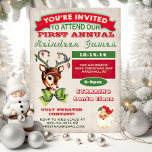 Reindeer Games-inbjudan till julfest Inbjudningar<br><div class="desc">Vintagen Circus Inspired, Reindeer Games julfest, Poster Julfesten för roligt av julens Julfest med en toppen söt renare som alla är klädda för helgdagarna och en Toppen-tomten hälsar dig välkommen till "renspelen" mot en antika bakgrund. Har en ful svettare tävling och roligt typografi. Formuleringen kan ändras för att passa dina...</div>