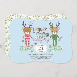 Reindeer Gender Reveal Party-inbjudan Inbjudningar