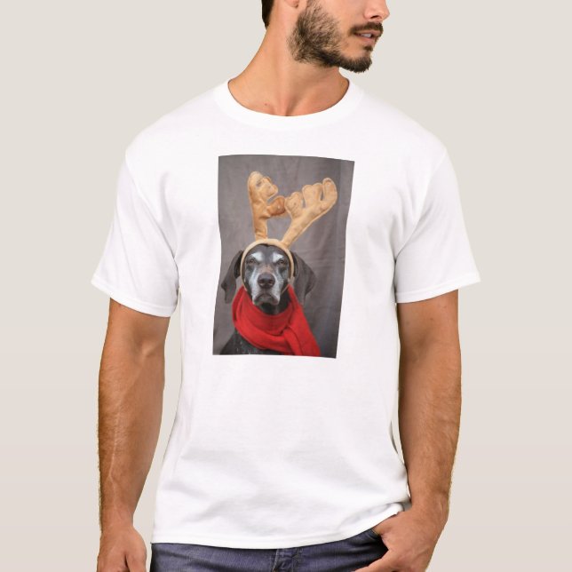 Reindeer German Shorthar Pointer T Shirt (Framsida)