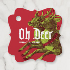 Reindeer Gift Märkre Grönt/Red Finare Gåvor Etiketter