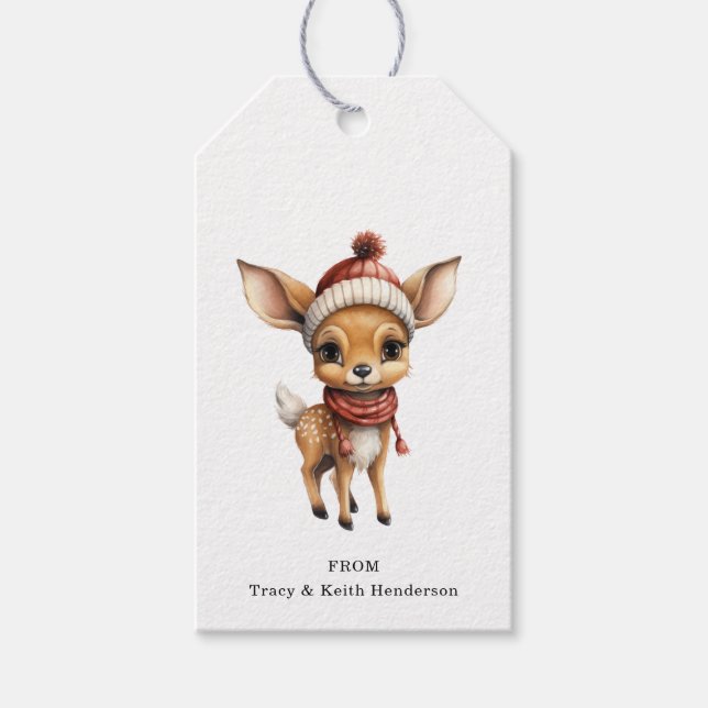 Reindeer Gift Märkres Presentetikett (Framsidan)