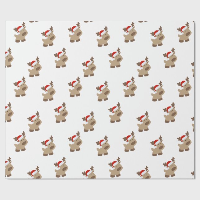 Reindeer gift wrap presentpapper (Platt)