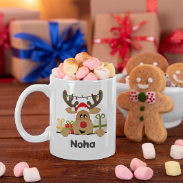 Reindeer Gifts in i julmässsäsongen med ditt namn Kaffemugg
