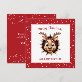 Reindeer Girl bryter igenom den fina julen Kort