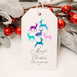 Reindeer God jul Candy Pastel Presentetikett