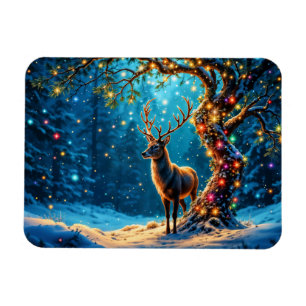 Reindeer God jul helgdag ljus Magnet