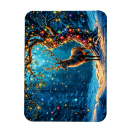 Reindeer God jul helgdag ljus Magnet