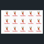Reindeer God jul - JOY Gift Märkres Klistermärke<br><div class="desc">Renar God jul - JOY A roligt och glatt design med tomtens renar och God jul i rött. Meddelandet och familjen namn kan anpassas för att skapa en personlig. Detta är perfektens för barn,  men vuxnorna kommer också att göra det i kärlek!</div>