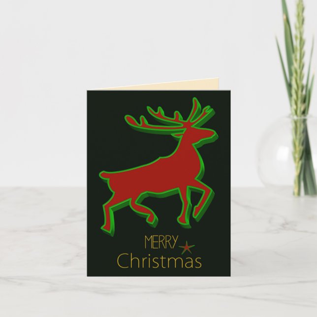 Reindeer God jul Kort (Framsida)